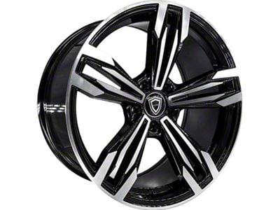 Capri Luxury C5111 Gloss Black Machined Wheel; 20x8.5 (15-23 Mustang GT, EcoBoost, V6)