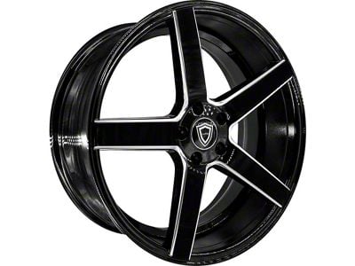 Capri Luxury C5178 Gloss Black Milled Wheel; Rear Only; 20x10 (15-23 Mustang GT, EcoBoost, V6)