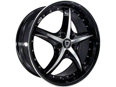 Capri Luxury C5193 Gloss Black Machined Wheel; 20x8.5 (15-23 Mustang GT, EcoBoost, V6)