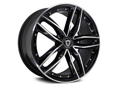 Capri Luxury C5228 Gloss Black Machined Wheel; 20x8.5; 35mm Offset (15-23 Mustang GT, EcoBoost, V6)