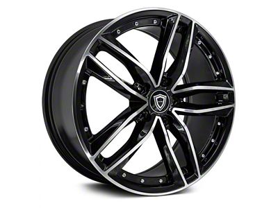 Capri Luxury C5228 Gloss Black Machined Wheel; 20x8.5 (15-23 Mustang GT, EcoBoost, V6)