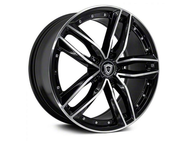 Capri Luxury C5228 Gloss Black Machined Wheel; 20x8.5 (15-23 Mustang GT, EcoBoost, V6)
