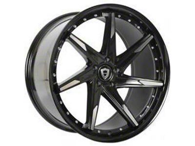 Capri Luxury C7023 Gloss Black Machined Wheel; Rear Only; 20x10.5; 38mm Offset (15-23 Mustang GT, EcoBoost, V6)