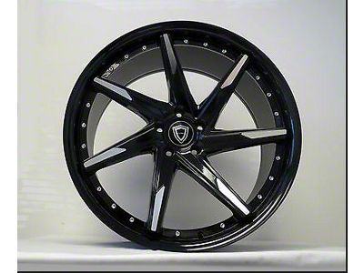 Capri Luxury C7023 Gloss Black Machined Wheel; 20x8.5; 35mm Offset (15-23 Mustang GT, EcoBoost, V6)