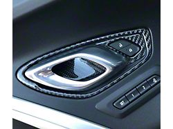 Carbonaddons Interior Door Handle Outline Overlay; Red Carbon Fiber (16-24 Camaro)