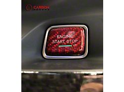 Carbonaddons Start Stop Engine Button Cover; Red Carbon Fiber (16-24 Camaro)