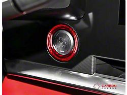 Carbonaddons Start/Stop Button Surround Trim Cover; Red Carbon Fiber (20-27 Corvette C8)