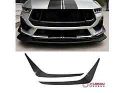 Carbonaddons Front Bumper Aero Canards; Glossy Black (24-26 Mustang GT)