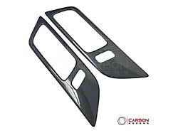 Carbonaddons Interior Door Handle Trim Covers; Carbon Fiber (15-23 Mustang w/o Memory Seats)