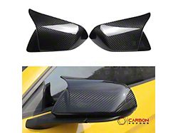 Carbonaddons M-Style Side Mirror Covers with Turn Signal Cutout; Carbon Fiber (15-23 Mustang)