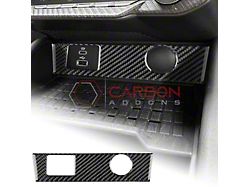 Carbonaddons USB and 12V Outlet Trim Overlay; Black Carbon Fiber (24-26 Mustang)