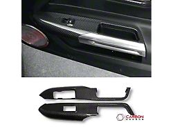 Carbonaddons Window Switch Panel Trim Covers; Carbon Fiber (15-23 Mustang Fastback)