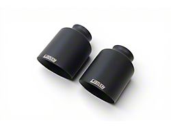 Carven Exhaust Angled Cut Rolled End Round Exhaust Tip; 5-Inch; Black (15-23 V8 HEMI Charger)