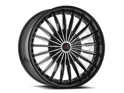 Cavallo CLV-32 Gloss Black and Machined Wheel; 22x9.5; 20mm Offset (05-09 Mustang)