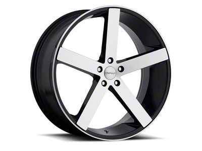 Cavallo CLV-5 Gloss Black and Machined Wheel; 20x8.5; 35mm Offset (05-09 Mustang)