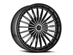Cavallo CLV-32 Gloss Black and Machined Wheel; 22x9.5; 20mm Offset (15-23 Mustang GT, EcoBoost, V6)