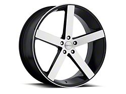 Cavallo CLV-5 Gloss Black and Machined Wheel; 20x8.5; 35mm Offset (15-23 Mustang GT, EcoBoost, V6)