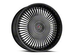 Cavallo CLV-41 Gloss Black and Machined Wheel; Rear Only; 22x9.5; 15mm Offset (08-23 RWD Challenger, Excluding SRT Hellcat & Widebody)