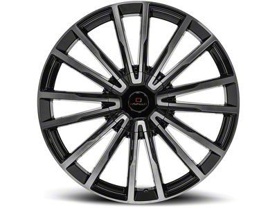 Cavallo CLV-47 Gloss Black and Machined Wheel; Rear Only; 24x9; 18mm Offset (08-23 RWD Challenger, Excluding SRT Hellcat & Widebody)