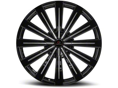 Cavallo CLV-49 Gloss Black and Machined Wheel; Rear Only; 24x9; 34mm Offset (08-23 Challenger w/o Brembo Brakes)