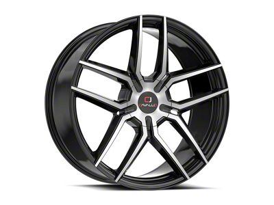 Cavallo CLV-55 Gloss Black and Machined Wheel; Rear Only; 22x9.5; 15mm Offset (06-10 Charger)