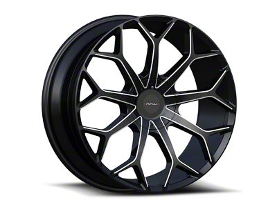 Cavallo CLV-22 Gloss Black and Milled Wheel; 22x8.5; 38mm Offset (05-09 Mustang)