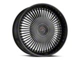 Cavallo CLV-41 Gloss Black and Machined Wheel; 20x8.5; 35mm Offset (24-26 Mustang)