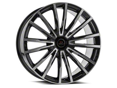 Cavallo CLV-47 Gloss Black and Machined Wheel; 22x8.5; 38mm Offset (10-14 Mustang GT w/o Performance Pack, V6)