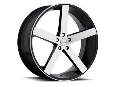 Cavallo CLV-5 Gloss Black and Machined Wheel; Rear Only; 24x9; 35mm Offset (15-23 Mustang GT, EcoBoost, V6)