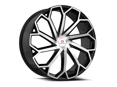 Cavallo CLV-51 Gloss Black and Machined Wheel; Rear Only; 22x8.5; 38mm Offset (94-98 Mustang)