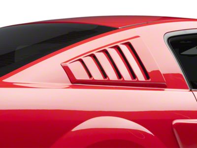 Quarter Window Louvers; Unpainted (05-14 Mustang Coupe)