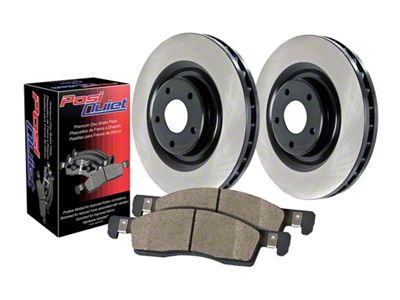 Preferred Axle Plain Brake Rotor and Pad Kit; Front (09-11 V6 Challenger w/ Solid Rear Rotors; 11-16 V6 Challenger w/ Touring Brakes; 17-23 V6 Challenger w/ Single Piston Front Calipers)