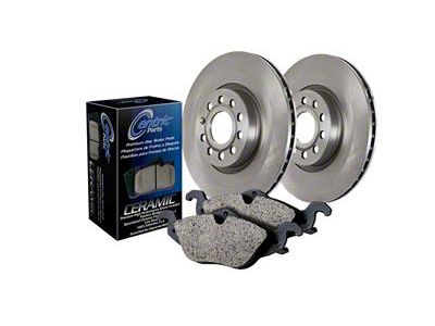 Select Axle Plain Brake Rotor and Pad Kit; Front and Rear (09-11 V6 Challenger w/ Solid Rear Rotors; 11-16 V6 Challenger w/ Touring Brakes; 17-23 V6 Challenger w/ Single Piston Front Calipers)