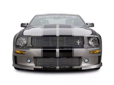 Cervini's Lower Billet Grille without Fog Light Openings; Black (05-09 Mustang GT, V6)
