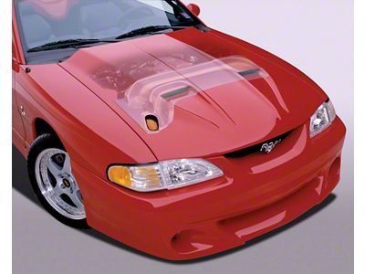 Cervini's Ram Air Hood Kit; Unpainted (96-98 Mustang GT)