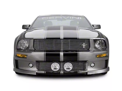 Cervini's Upper Billet Grille with Running Horse Emblem; Black (05-09 Mustang GT, V6)