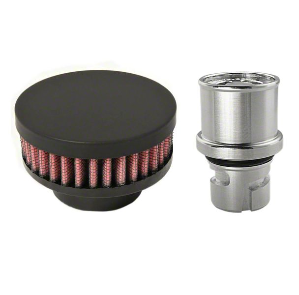 CFM Performance Challenger Baffled Billet Valve Cover Breather; Wrinkle