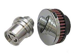 CFM Performance Baffled Billet Valve Cover Breather; Wrinkle Black (06-23 V8 HEMI Charger, Excluding 6.2L)