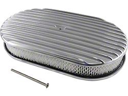 15-Inch Oval Air Cleaner; Full Finned Polished
