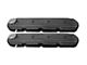 Chevy LS Retro Finned Valve Covers; Black
