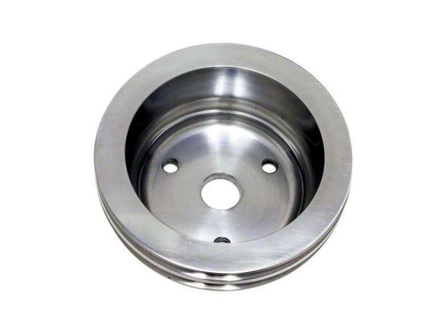 Small Block Chevy 2-Groove Long Crank Pulley; Machined