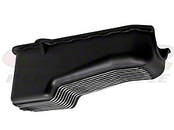 Small Block Chevy Stock Capacity Oil Pan; Black Retro Finned (86-02 V8 Camaro)