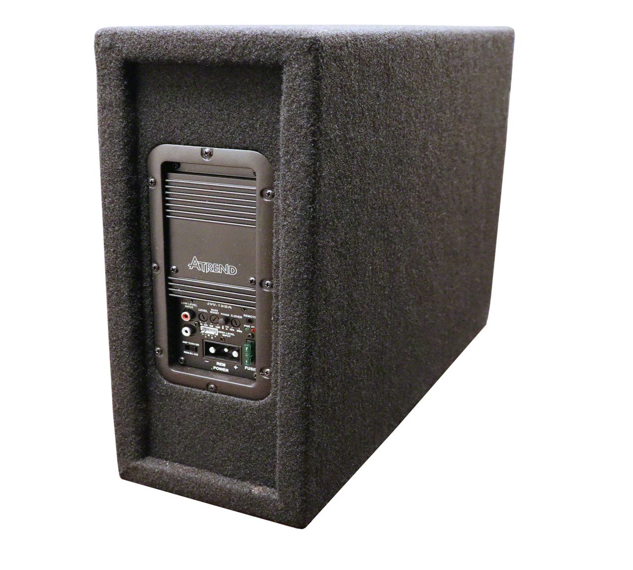 Challenger 10Inch Single Shallow Mount Vented with 300.1SBA Amp Subwoofer Enclosure (Universal