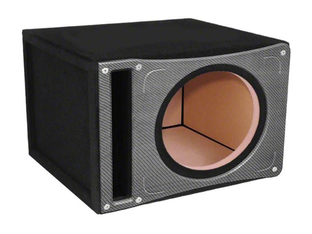 12-Inch Single Vented Slammer Carbon Fiber Black Subwoofer Enclosure (Universal; Some Adaptation May Be Required)