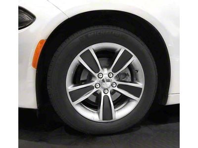 18-Inch Wheel Spoke Overlay Decals; Gloss Black (15-18 Challenger)