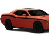 1970 Style Upper Body Stripes; Matte Black (11-14 Challenger)