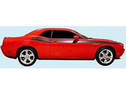 1971 Style Upper Body Split-Stripes with RT Logo; Matte Black (09-10 Challenger R/T)