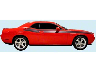 1971 Style Upper Body Split-Stripes with RT Logo; Red (09-10 Challenger R/T)