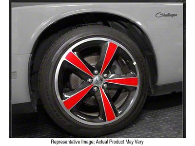 20-Inch Wheel Insert Overlay Stripes; Gloss Black (08-23 Challenger)