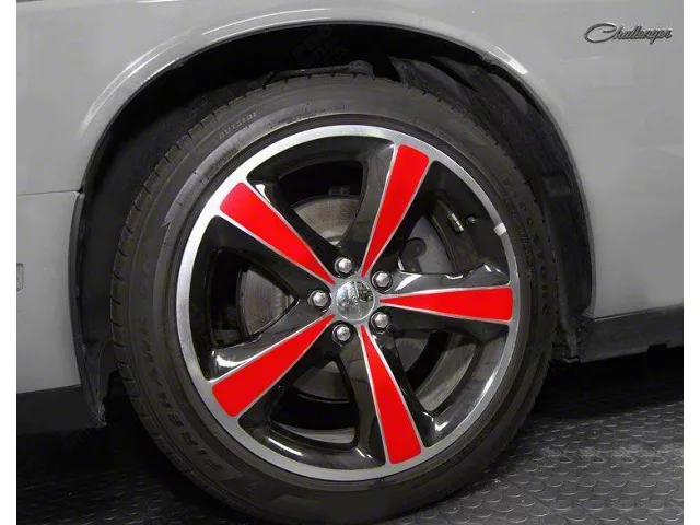 20-Inch Wheel Insert Overlay Stripes; Gloss Red (08-23 Challenger)